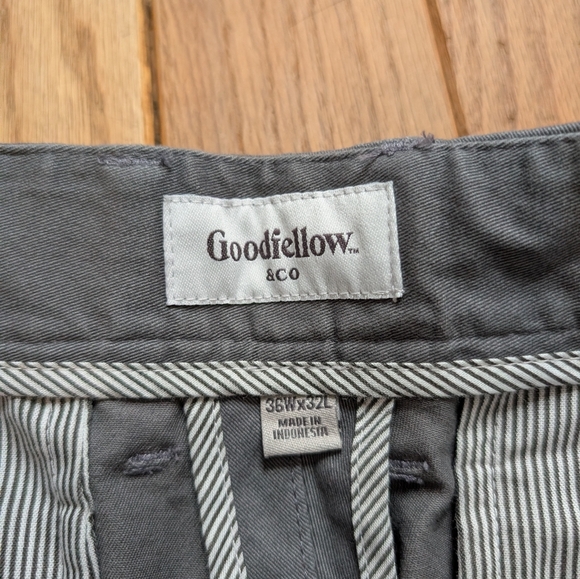 NWT Mens Goodfellow Gray Straight Leg Chino Dress Pants Size 36x32 - Picture 2 of 5